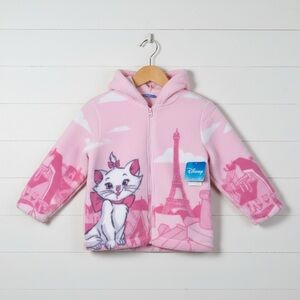 Disney Aristocats Marie Sherpa Zip Hoodie Girls (Size S) Pink Hoodie (NWT)